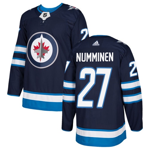 Adidas Men Winnipeg  Jets #27 Teppo Numminen Navy Blue Home Authentic Stitched NHL Jersey->winnipeg jets->NHL Jersey